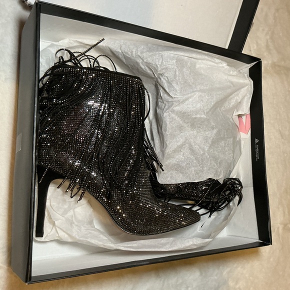 NIB Crystal Fringe Booties - Picture 2 of 6